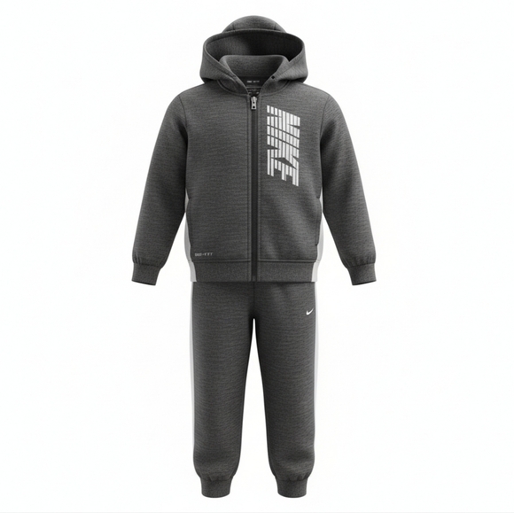 Nike Charcoal Zip-Up and Sweatpants Set - Boys 3T - Picture 2 of 5